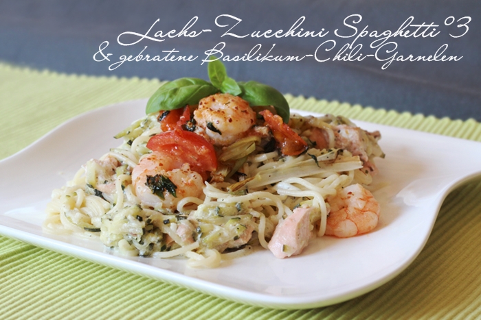 Lachs-Zucchini-Spaghetti mit Garnelen – magnoliaelectric